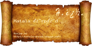 Hatala Árpád névjegykártya