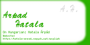 arpad hatala business card