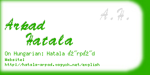 arpad hatala business card